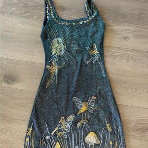 Embellished Green Dress with Gold Accents